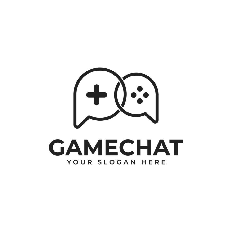 Gamer-Logo-Vektor aus Kombinationsblasen-Chat und Joystick-Spiel vektor