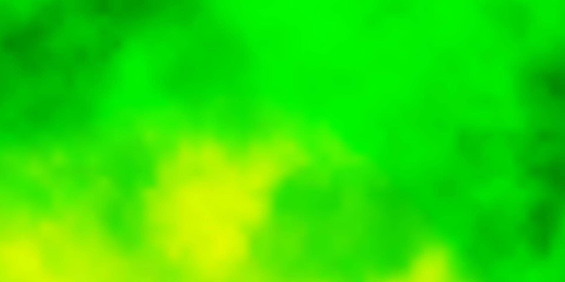 hellgrüner, gelber Vektorhintergrund mit Kumulus. vektor
