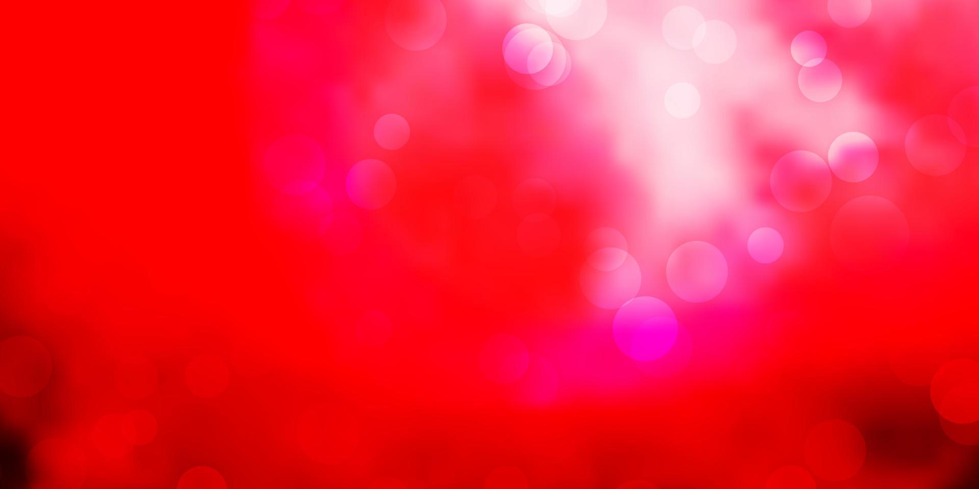 ljusrosa, röd vektorbakgrund med bubblor. vektor