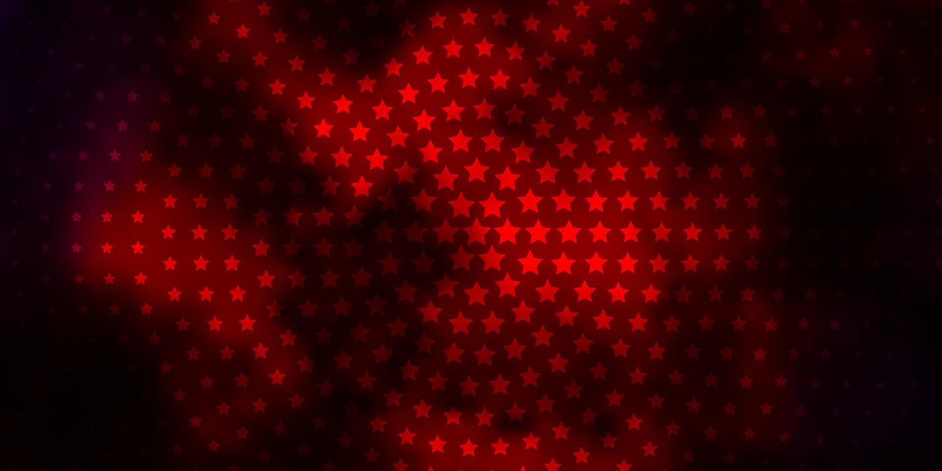 dunkelrosa, roter Vektorhintergrund mit bunten Sternen. vektor