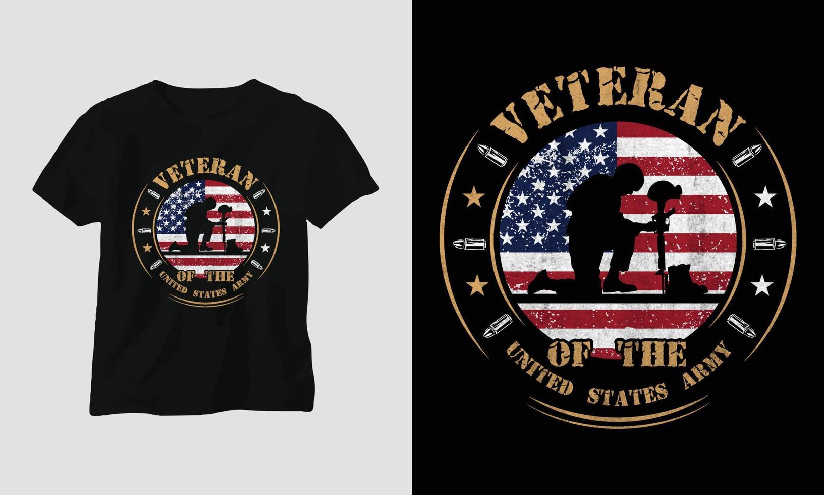 veteranen-tag-t-shirt-design-vorlage vektor