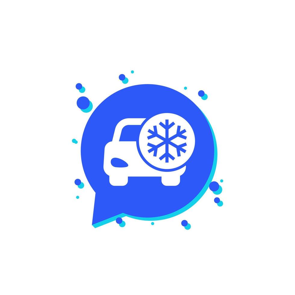 frost varning ikon med en bil, vektor design