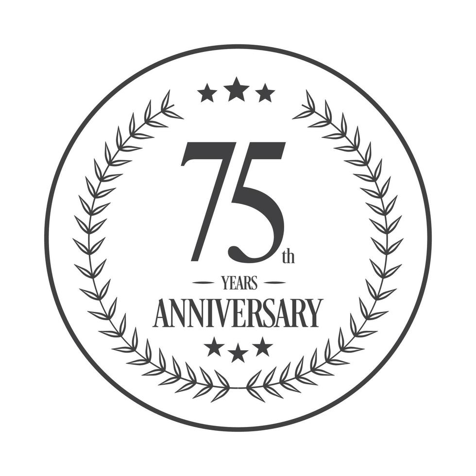 Luxus 75 Jahrestag Logo Illustration vector.free Vektorillustration kostenloser Vektor