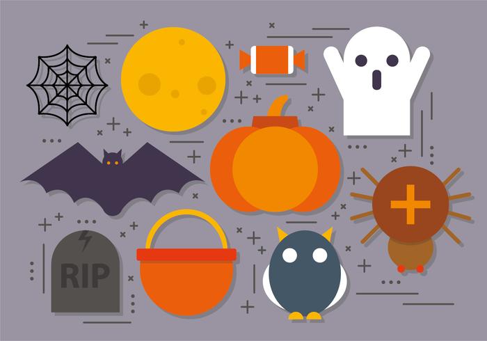 Flat Vector Halloween Ikoner