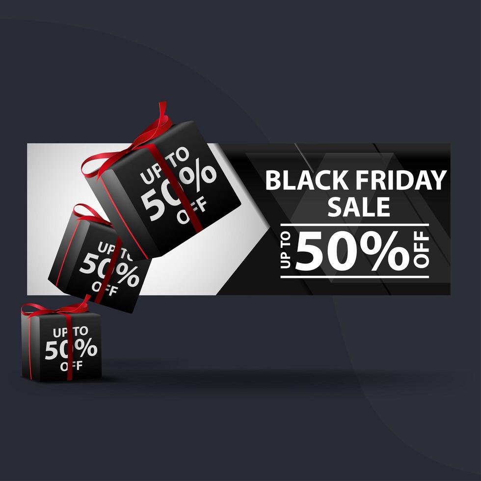 svart fredag halv pris försäljning webb banner mall vektor