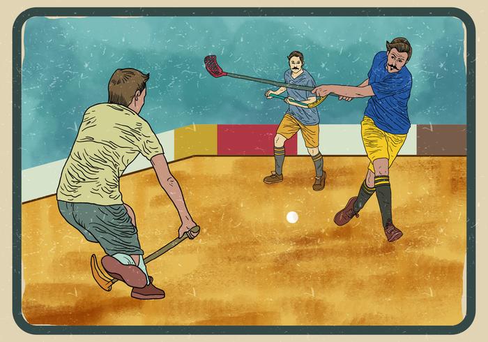 Unihockey-Spieler vektor