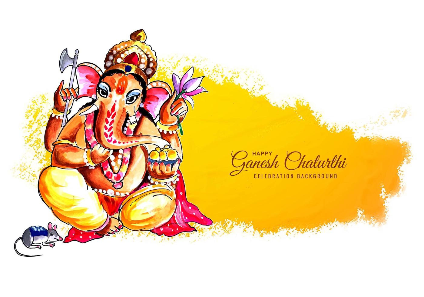 Happy Ganesh Chaturthi für den indischen Festivalhintergrund vektor