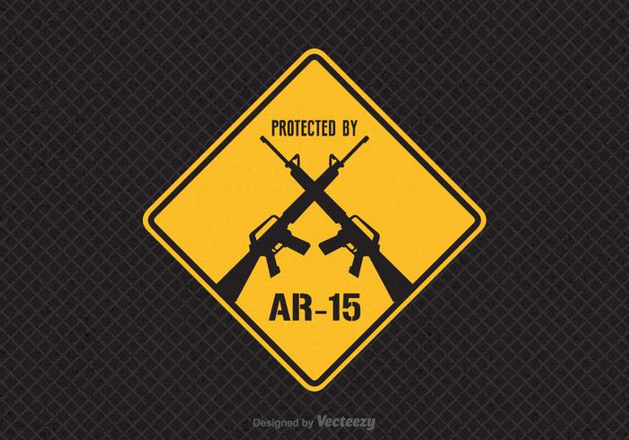 Gratis skyddad av AR-15 Vector Sign