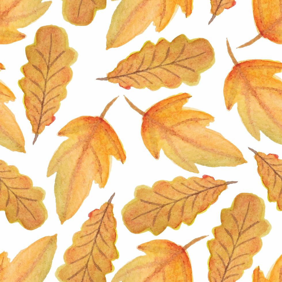 Aquarell Herbst Herbst Blatt nahtloses Muster vektor