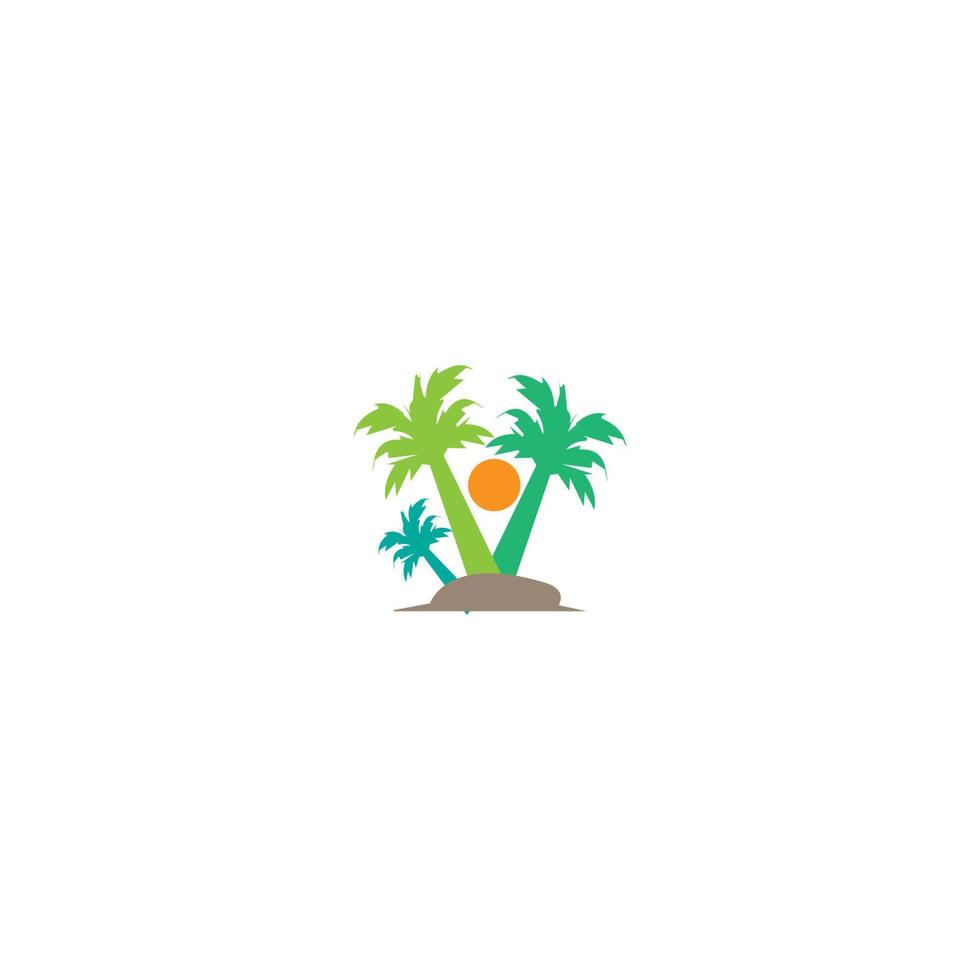 Kokosnussbaum Symbol Bild Illustration Vektor Design Strandlandschaft Symbol