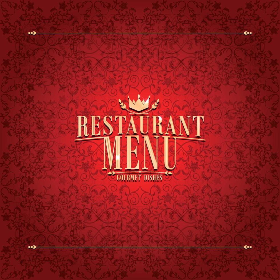 rotes Menüdesign des Restaurants, Vintage-Karte vektor