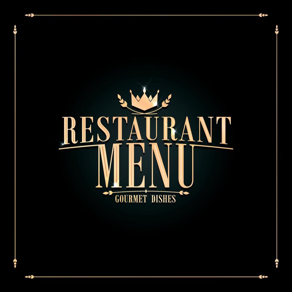 schwarze barocke restaurantkarte gourmetgerichte vektor