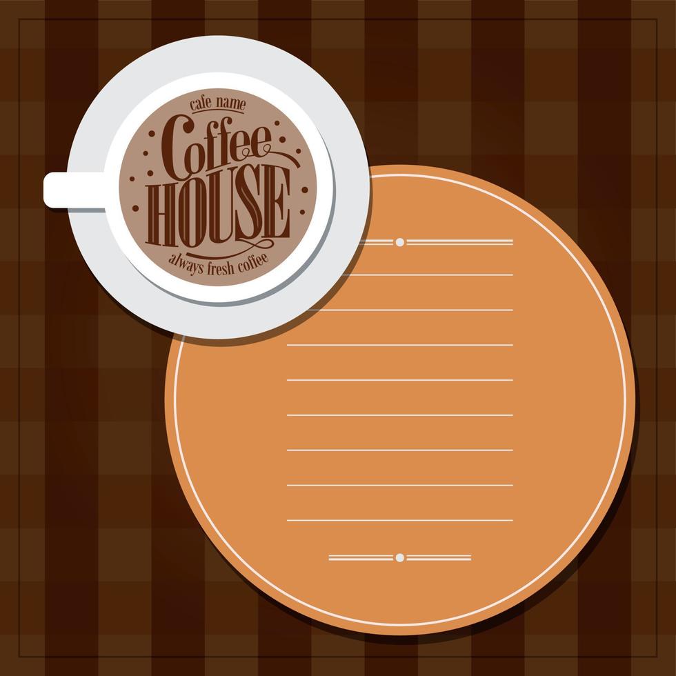 Kaffeehauskarte immer frischer Kaffee vektor