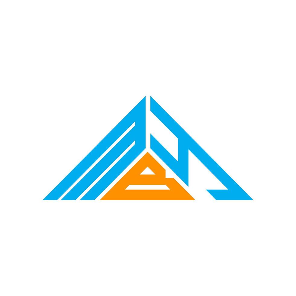 mby brev logotyp kreativ design med vektor grafisk, mby enkel och modern logotyp i triangel form.