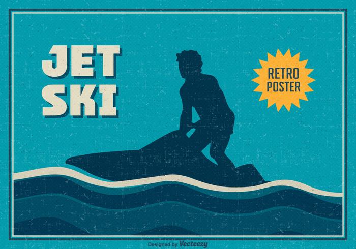 Gratis Jet Ski Vector Retro Poster