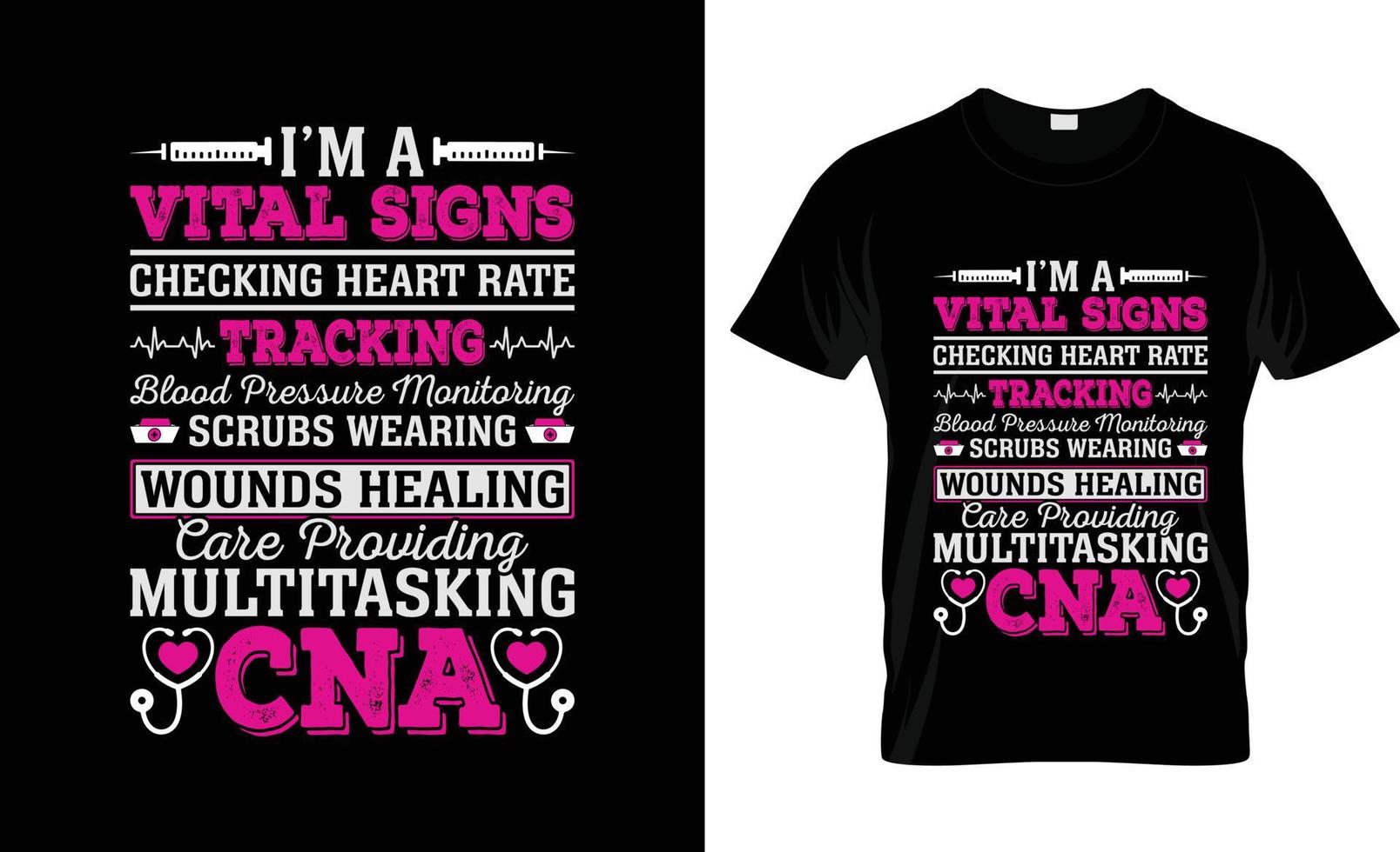 CNA-T-Shirt-Design, CNA-T-Shirt-Slogan und Bekleidungsdesign, CNA-Typografie, CNA-Vektor, CNA-Illustration vektor