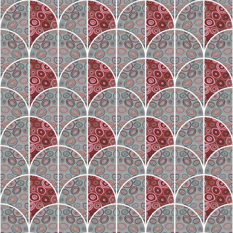 Kreis formt nahtloses Muster im Doodle-Stil. dekoratives Kaleidoskop-Mosaik-Ornament. vektor