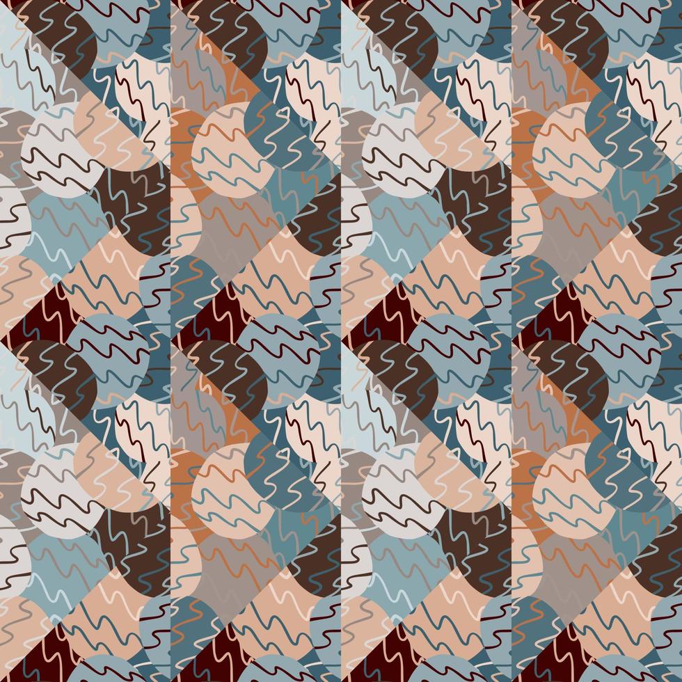 Gekritzel-Kiesel-Mosaik-nahtloses Muster. Endloser Hintergrund der netten Backsteinmauer. handgezeichnete Steintapete. vektor