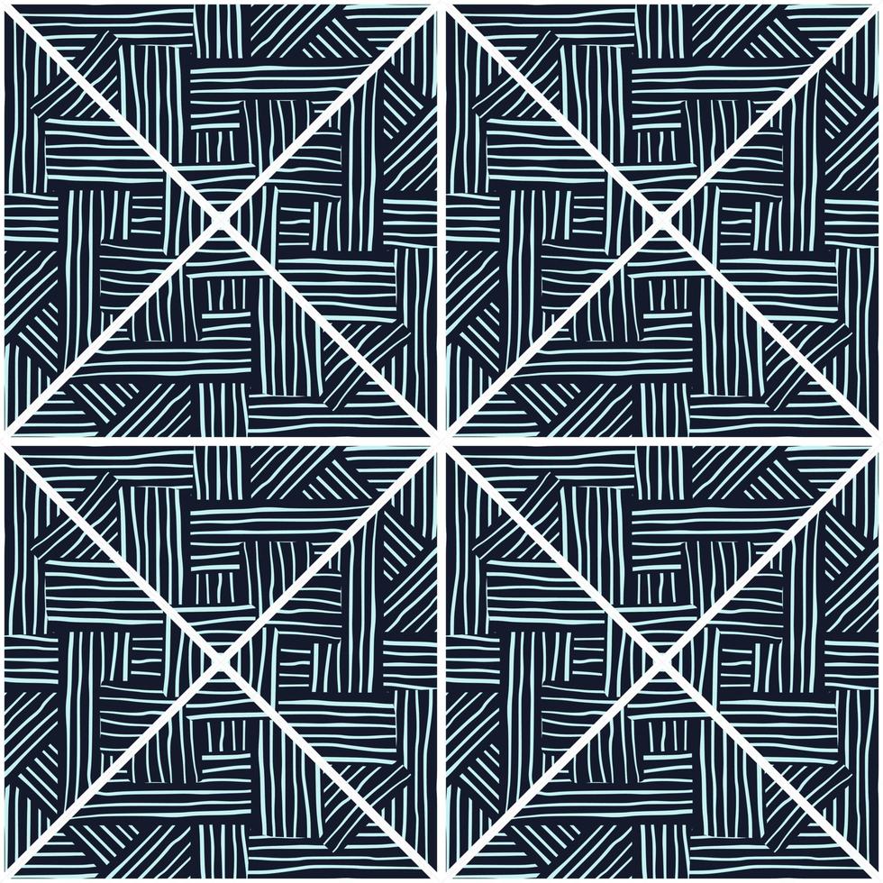 stam- rader mosaik- sömlös mönster. kreativ Ränder årgång prydnad. abstrakt geometrisk etnisk bricka. vektor