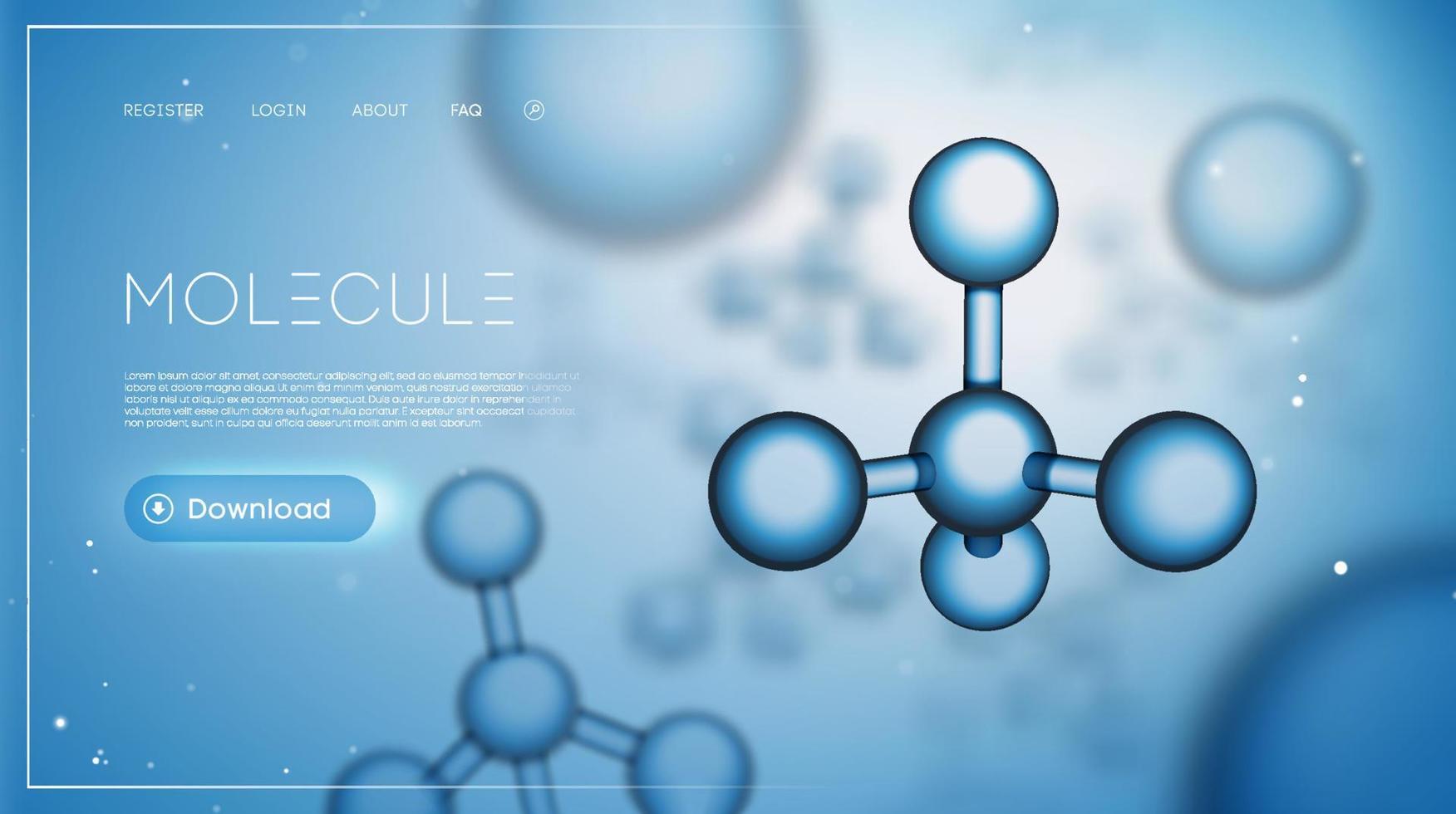 Molekülwissenschaft DNA-Präsentation. chemischer Hintergrund. molekulare partikel hintergrund zusammengesetzte vorlage. Gen abstraktes Netzwerk. Folge 10 vektor