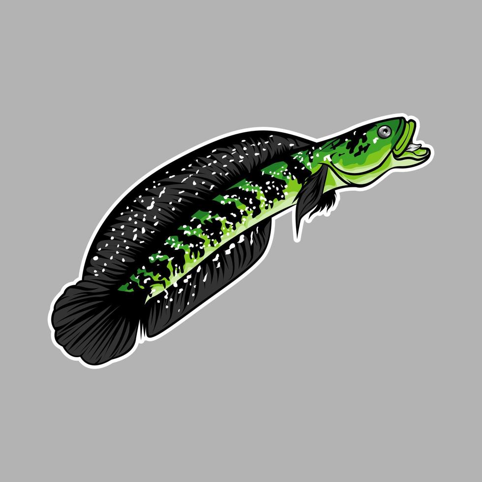 channa ormhuvud fisk vektor maskot logotyp illustration