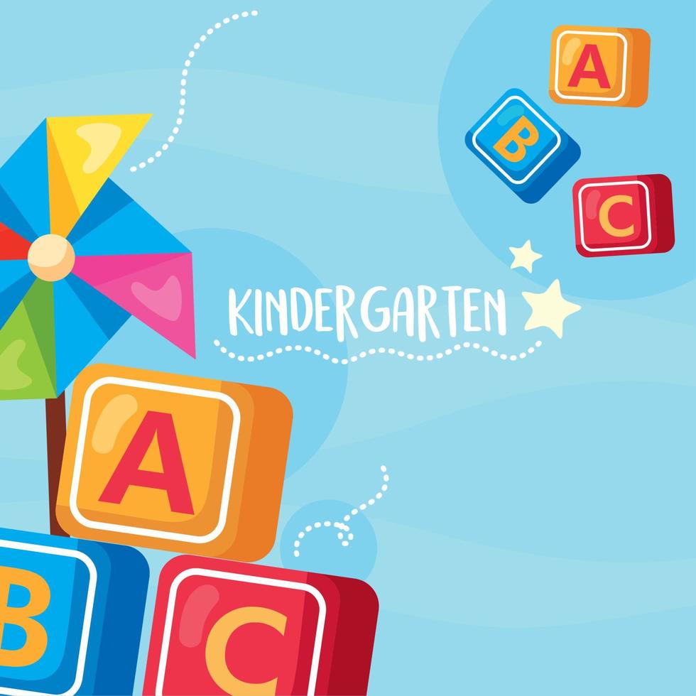 Kindergartenbeschriftung und Würfel vektor