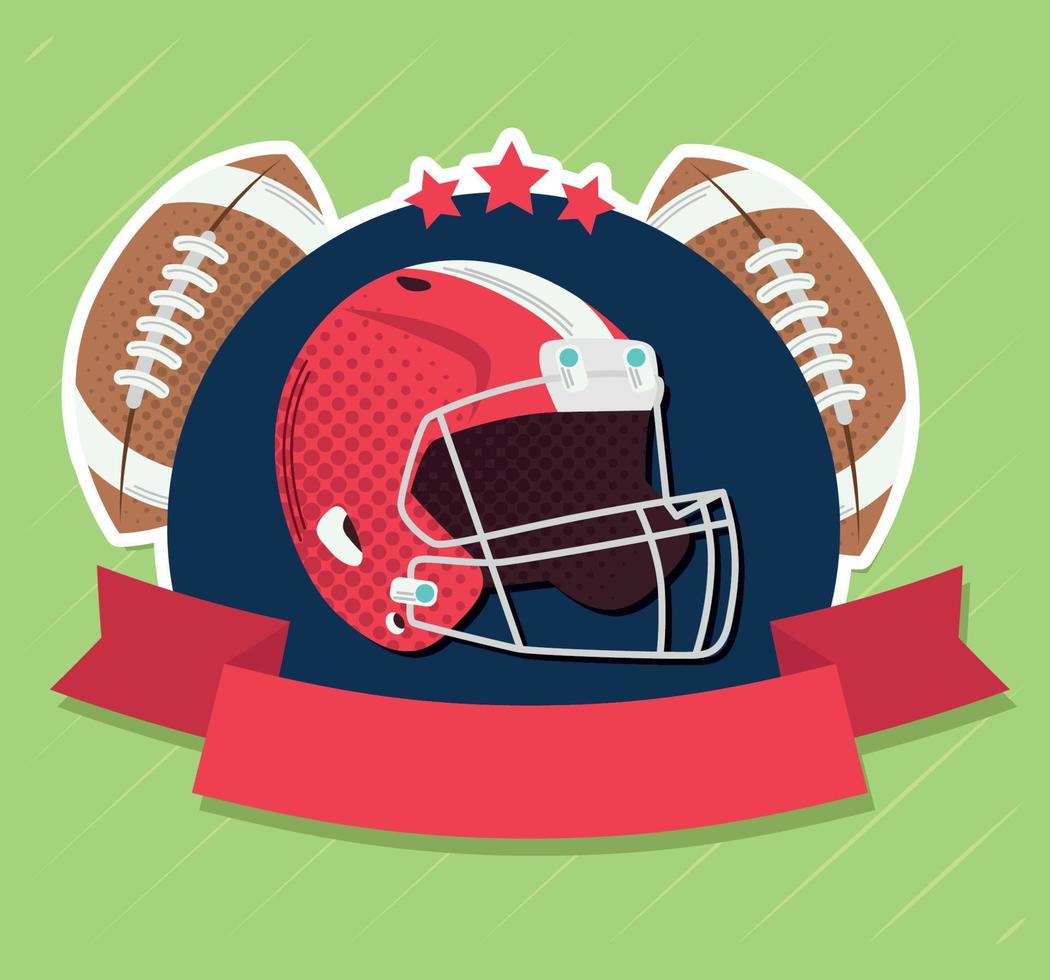 American-Football-Helm und Luftballons vektor