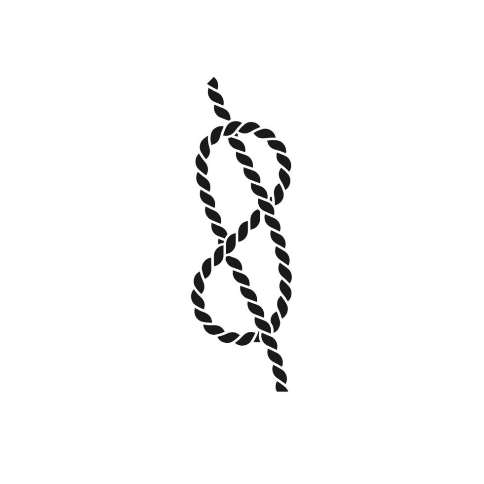 Knoten, Symbol für Meeresthemen, Vektorillustration auf weißem Hintergrund. vektor