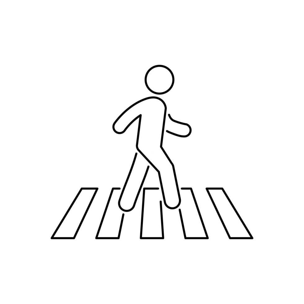 Zebrastreifen-Symbol. Fußgängerüberweg-Vektor-Symbol-Illustration isoliert auf weißem Hintergrund vektor