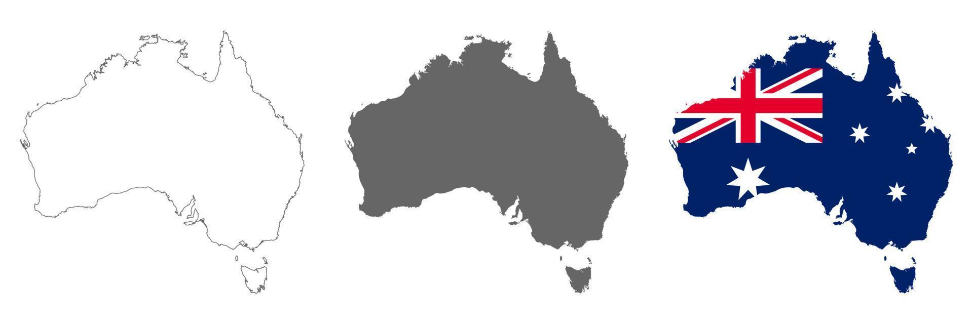 sehr detaillierte Australien-Karte mit auf dem Hintergrund isolierten Grenzen vektor