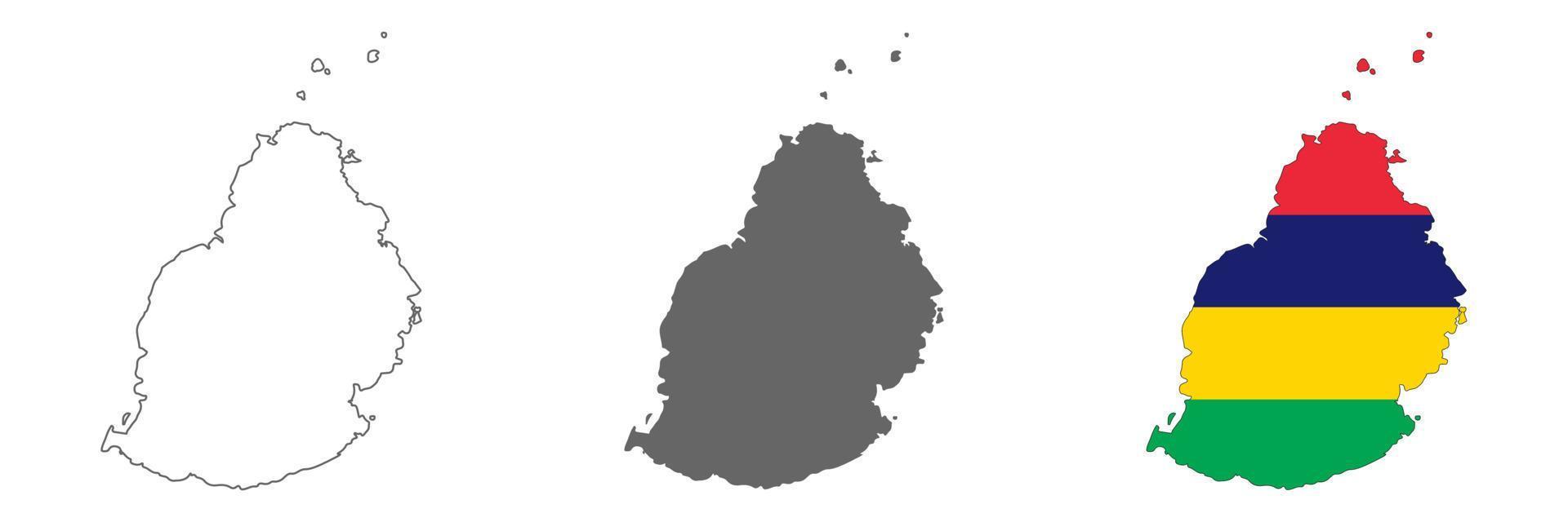 i hög grad detaljerad mauritius Karta med gränser isolerat på bakgrund vektor