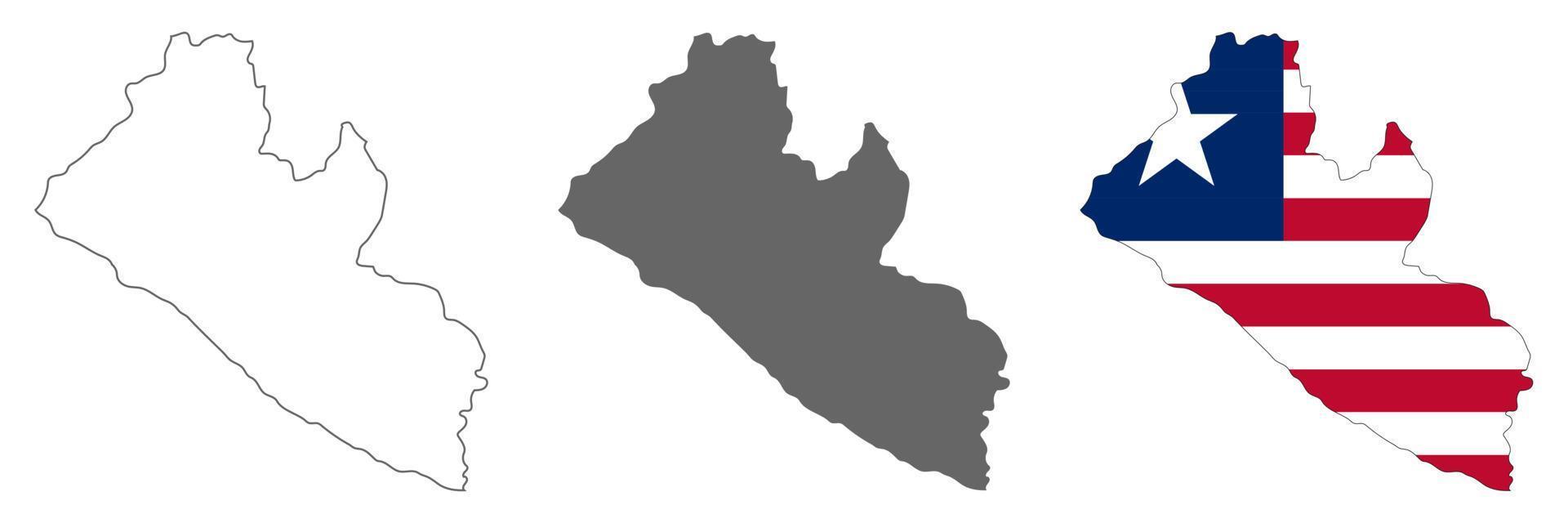 Sehr detaillierte Liberia-Karte mit auf dem Hintergrund isolierten Grenzen vektor