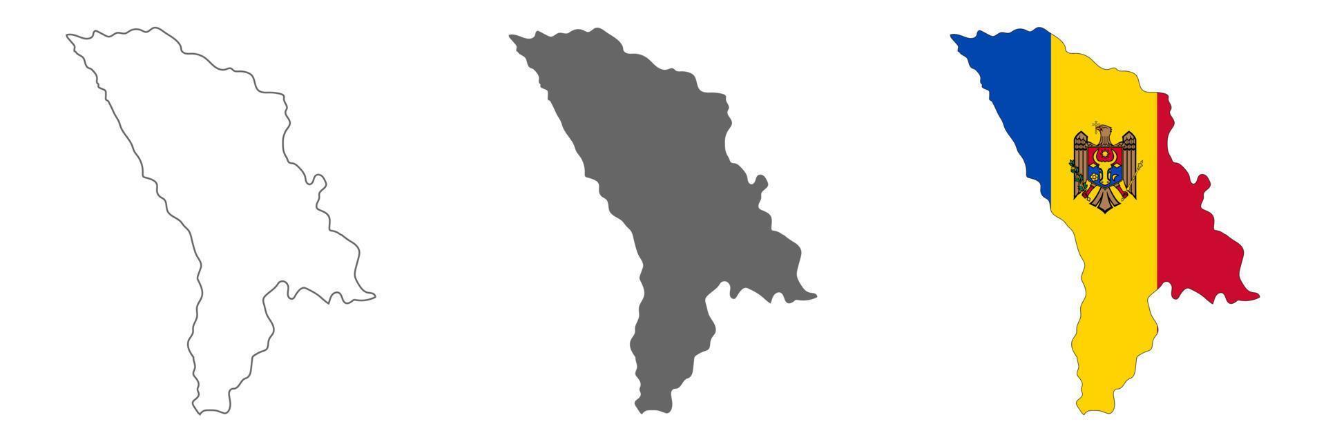 Sehr detaillierte Karte von Moldawien mit auf dem Hintergrund isolierten Grenzen vektor