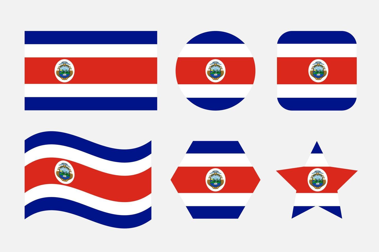 Costa Rica flagga enkel illustration för självständighetsdagen eller valet vektor