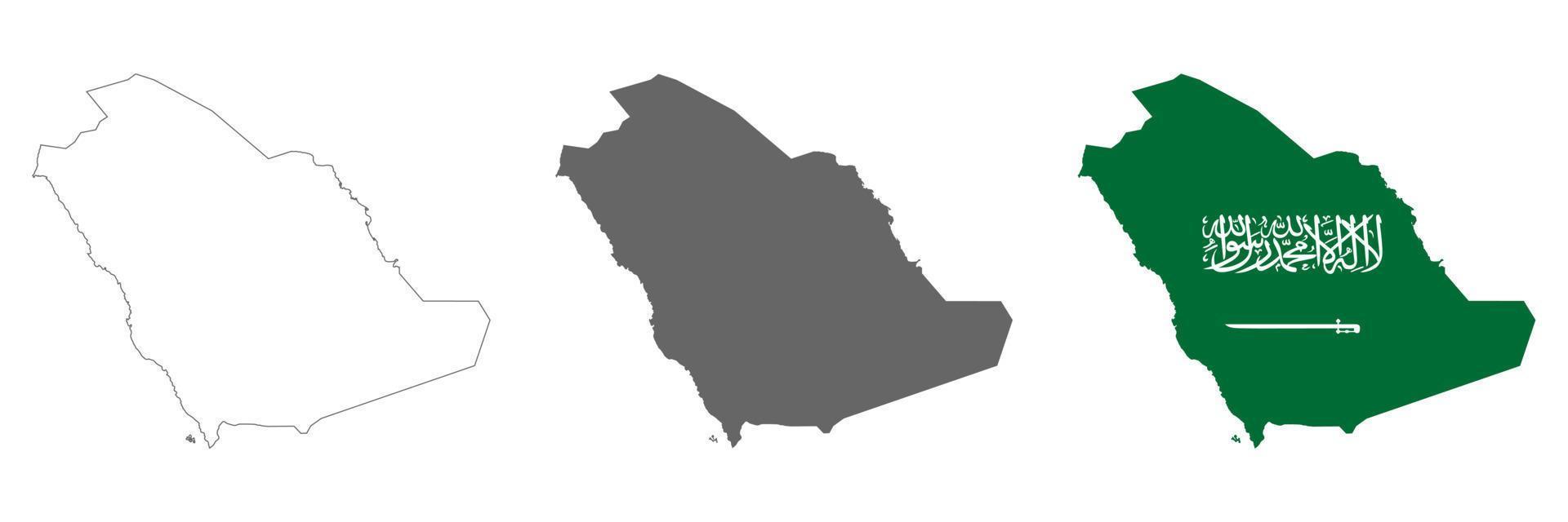 mycket detaljerad Saudiarabien karta med gränser isolerad på bakgrunden vektor