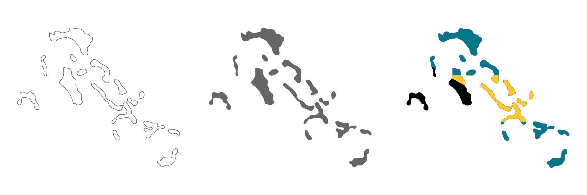 hochdetaillierte bahamas-karte mit grenzen auf hintergrund isoliert vektor