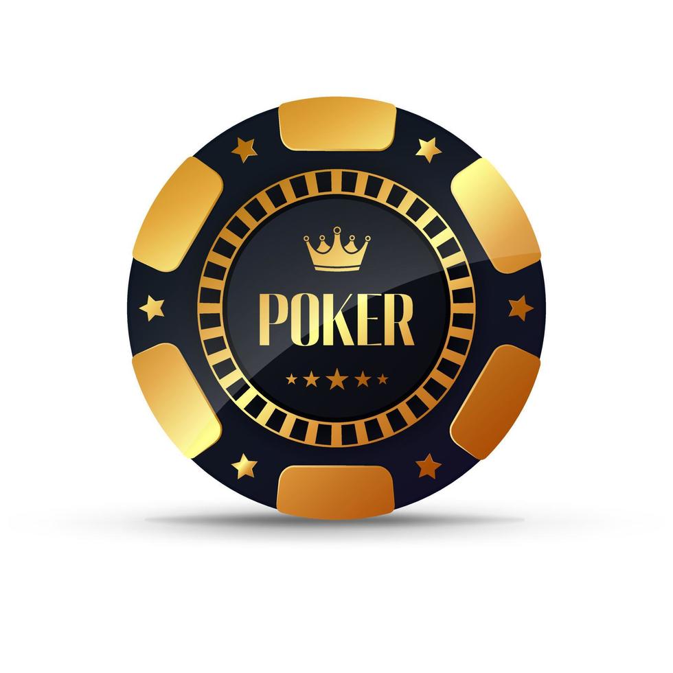 realistischer pokerchip, goldene chips vektor