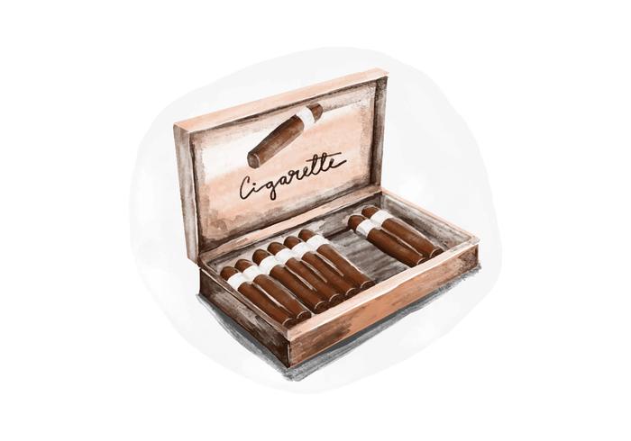 Gratis cigarettpack Akvarell Vector