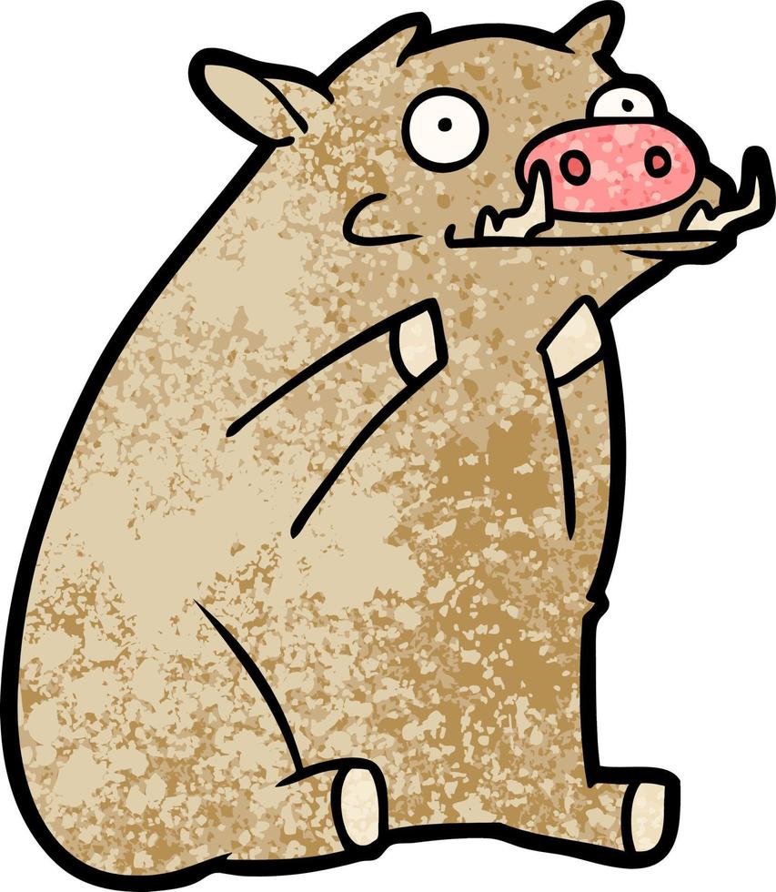 Cartoon-Doodle-Charakter Warzenschwein vektor