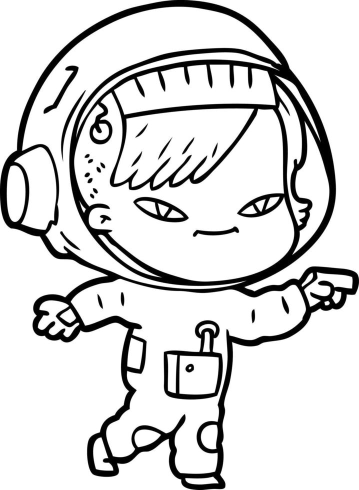 Cartoon-Astronautin vektor