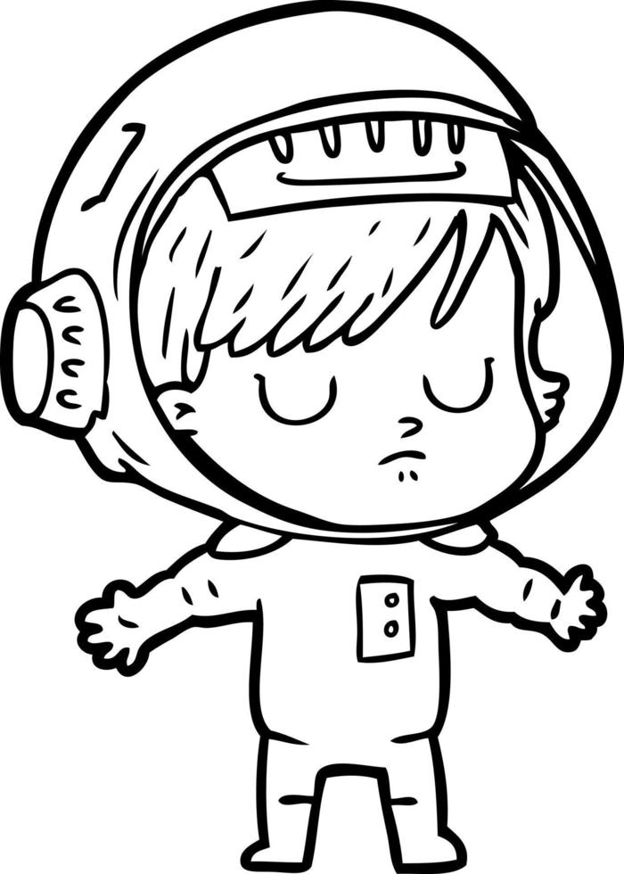 Cartoon-Astronautin vektor