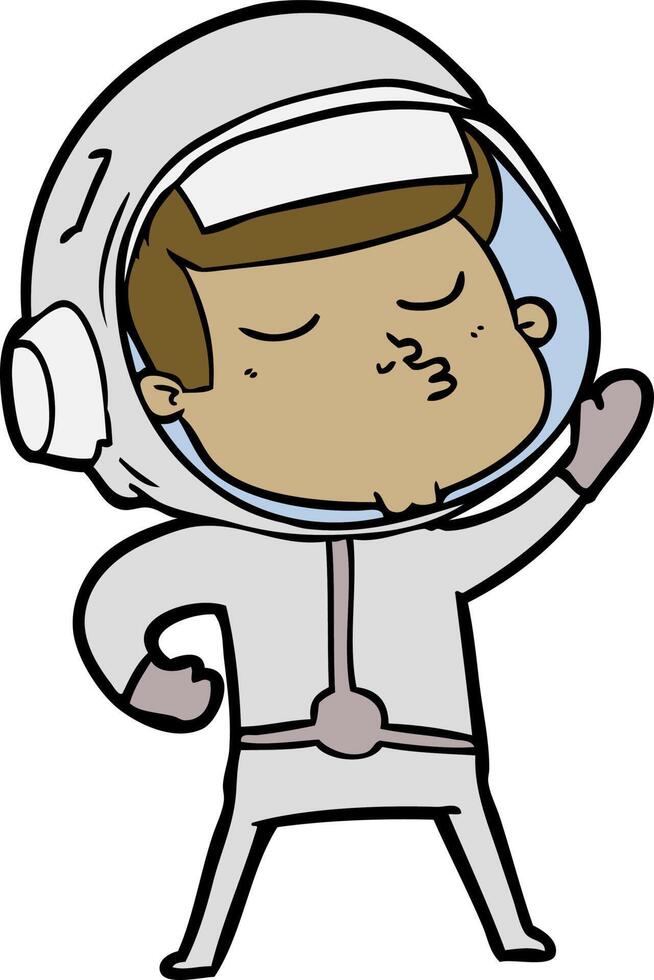 Cartoon selbstbewusster Astronaut vektor