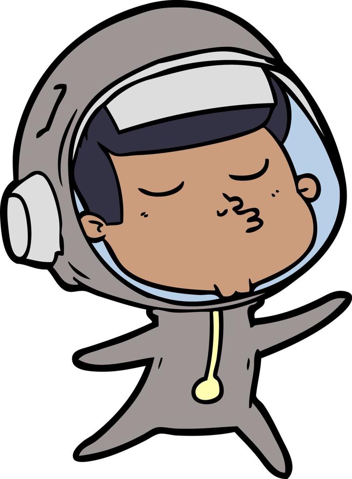 Cartoon selbstbewusster Astronaut vektor