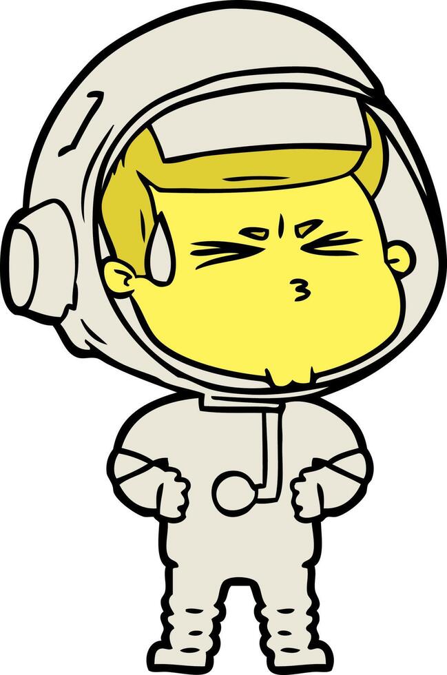 Cartoon gestresster Astronaut vektor