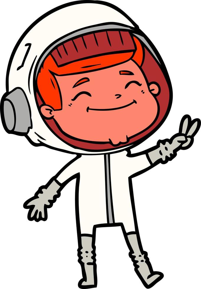 glücklicher Cartoon-Astronaut vektor