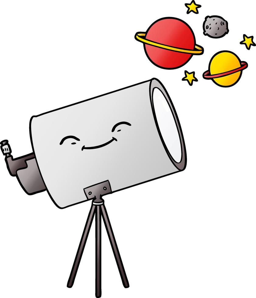 tecknad serie teleskop med ansikte vektor
