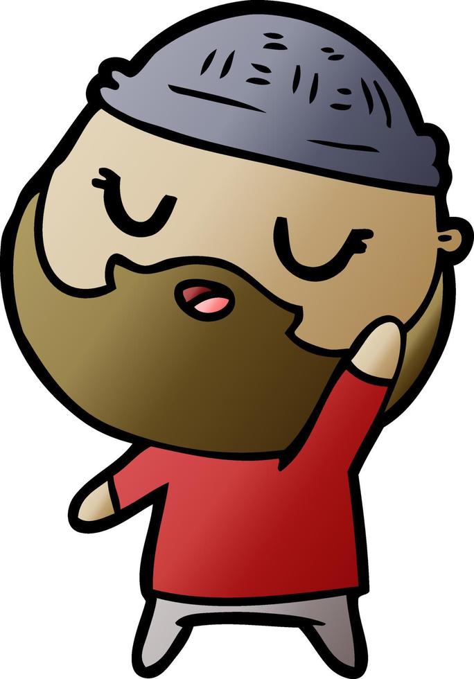 süßer Cartoon-Mann mit Bart vektor