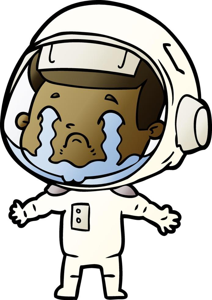 Cartoon weinender Astronaut vektor