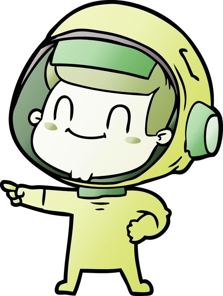 glücklicher Cartoon-Astronautenmann vektor