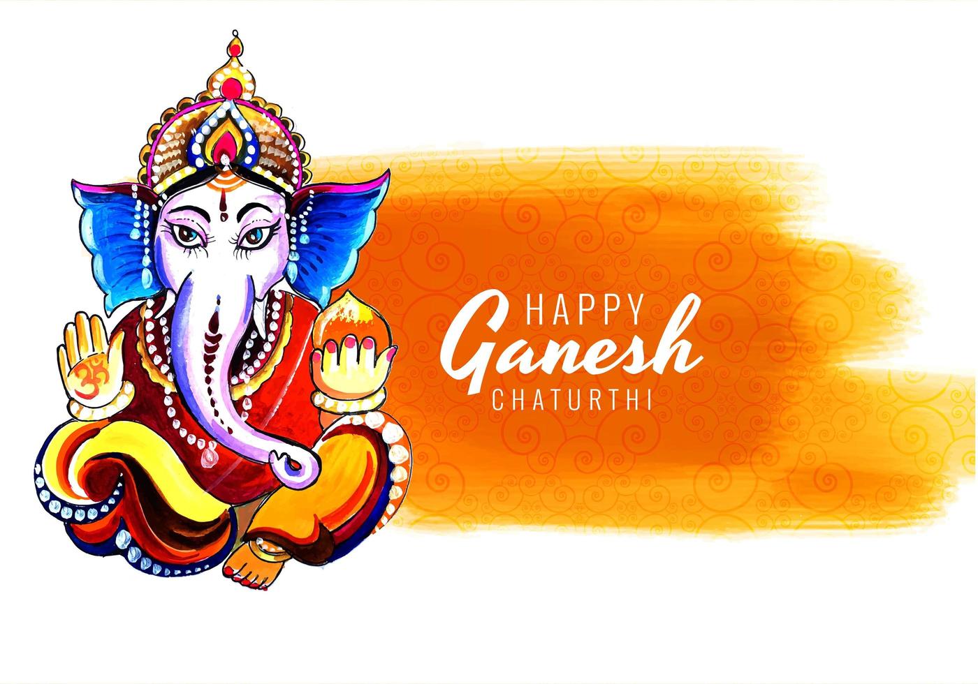 gelbe Farbe waschen Ganesh Chaturthi Karte Hintergrund vektor